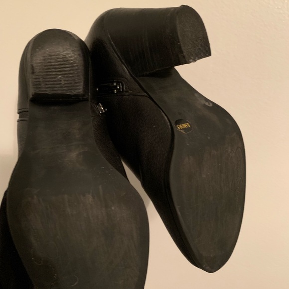 Black leather ankle booties with 3.5 heel - Picture 5 of 6